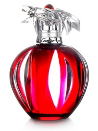 A supremely feminine and precious object of irresistible temptation. This luminous and timeless scent blends delightful fruits with modern floral notes. Housed in a jewel-inspired red cabochon bottle. Top notes: Iced cherry, bergamot, pink pepper Middle notes: Violet, jasmine, freesia Base notes: Amber, tonka bean, musk, sandalwood 