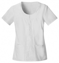 Baby Phat 26901 White This Way Scoop Neck Scrub Top