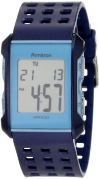 Armitron Men's 408177BLBL Square Chronograph Blue Resin Digital Sport Watch