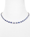 An elegant wear now, keep forever Crislu piece, composed of stunning sapphire and cubic zirconia stones, set in sterling silver with a pure platinum finish.