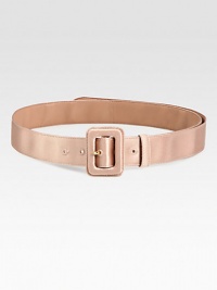 This feminine design boasts a subtle sheen and a pretty, self-covered buckle. Width, about 1¼Made in Italy