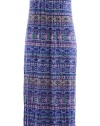 AQUA Purple Printed Jersey V-Neck Sleeveless Maxi Dress Small