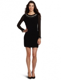 ABS Allen Schwartz Women's Long Sleeve Open Back Dress, Black, 8