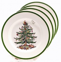 Spode Christmas Tree Bread and Butter Plate, Set of 4