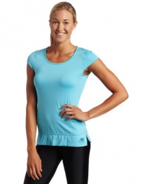 ASICS Women's Ayami Short Sleeve Top,Aqua,Large