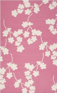 Area Rug 3x5 Rectangle Transitional Flamingo Pink-Papyrus Color - Surya Fallon Rug from RugPal