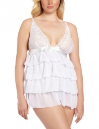 Dreamgirl Women's Plus Size Bridal Bliss Babydoll