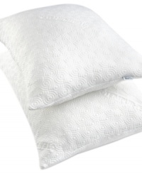 Cloud nine. Rest easy with this Cloud Foam pillow from Tempur-Pedic, featuring pressure-relieving comfort with a soft, yet supportive feel perfect for any type of sleeper. The pillow can be rolled and fluffed for personalized support.