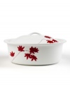 Sprinkle your table with vibrant red flowers with the light and breezy Pure Red covered casserole from Mikasa. The classic shape makes this dinnerware and dishes collection ideal for everyday use while the airy, organic design also makes a festive dinner party set.