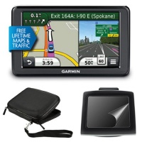 Garmin nüvi 2595LMT 5 Portable Bluetooth GPS Navigator with Lifetime Maps and 3D Traffic (Case Bundle)