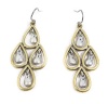 Lucky Brand Two Tone Tear Drop Chandelier Drop Earrings