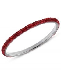 Make the day a red-letter one with this bangle bracelet from 2028. Crafted from silver-tone mixed metal, the bracelet dazzles with siam-tone glass stones for a stylish touch. Approximate diameter: 3 inches.