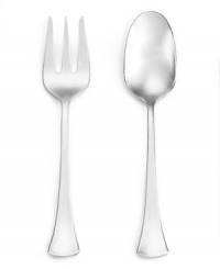 A smart go-to for dishing out everything from weeknight meals to party fare, the Woodruff serving fork and spoon complement practically any flatware pattern in simply polished stainless steel.