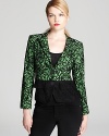 A stunning Nanette Lepore jacket in of-the-moment lace for trendsetting appeal this fall.