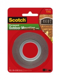 3M Scotch Exterior Mounting Tape, 1-Inch by 60-Inch