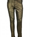 Free People Womens Metallic Moto Cropped Legging Pants