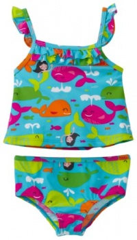 Carter's Baby-girls Infant 2 Piece Mermaid Swimsuit, Turquoise, 12 Months