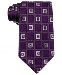 A punchy pattern makes a power statement on this silk tie from Donald J. Trump.