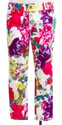 Alice + Olivia Floral Print Cotton Stretch Five Pocket Skinny Capri 6