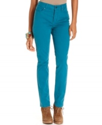 Flatter your figure in these versatile skinny jeans from Not Your Daughter's Jeans with a unique design to help you look your best. The teal colored wash is so chic too!