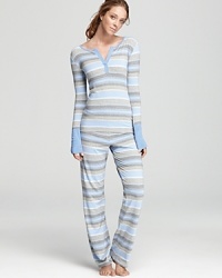 40 Winks Heather Stripe V-Neck Pajama Set