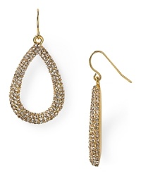 Simply styled teardrops are dressed up in glamorous crystals on this pair of ABS by Allen Schwartz earrings, which dangle oh-so demurely from gleaming French wires.