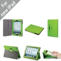 Acase iPad 3 Case - The New iPad 3rd Generation Premium Micro Fiber Leather Case and Flip Stand with Stylus Holder - 100% Support Sleep & Awake (GREEN)