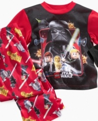 The Force is strong with this style. He can throw on this LEGO Star Wars pajama set for a comfortable look.