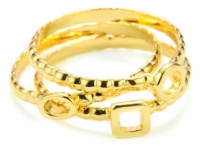 gorjana Tress Gold-Tone 3 Piece Stackable Rings, Size 7