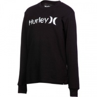 Hurley One & Only Thermal Pullover (Big Kids) Black SM (8 Big Kids)