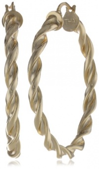 18k Gold Plated Sterling Silver Twist Hoop Earrings