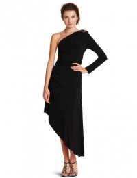 ABS Allen Schwartz Women's One Shoulder Hem Dress, Black, X-Small