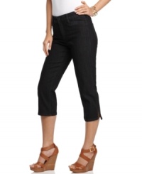 Capris in basic black are super-flattering from Not Your Daughter's Jeans. Rhinestones at the hem add a little extra bling to casual days!