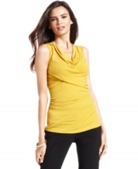 This bright sleeveless top from Alfani is the perfect piece to punctuate so many ensembles! (Clearance)