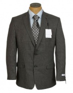 Calvin Klein Mens 2 Button Black Gray Check Wool Slim Fit Sport Coat Jacket