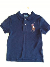 Ralph Lauren Polo Big Pony Rugby Toddler Navy Blue Polo Shirt, Size 3 3T