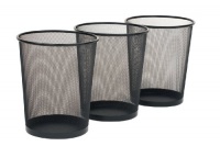 Seville Classics 3-Pack Mesh Wastebasket, Black