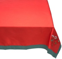 Lenox Winter Song 52-Inch by 70-Inch Oblong/Rectangle Embroidery Tablecloth, Red