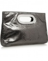 MICHAEL Michael Kors Berkley Python Embossed Clutch (Gunmetal)