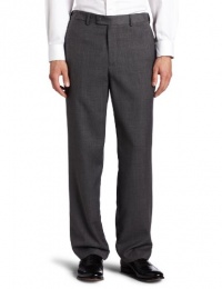 Louis Raphael ROSSO Men's Washable Wool Blend Flat Front Dress Pant, Charcoal34x34