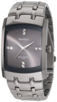 Armitron Men's 20/4507DSDS Swarovski Crystal Dial Dark Silver-Tone Bracelet Watch