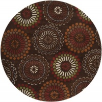 Area Rug 8x8 Round Contemporary Chocolate Color - Surya Bombay Rug from RugPal