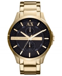 Black and yellow pair to create a handsome watch from the modern watchmakers at AX Armani Exchange.