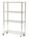 Seville Classics SHE15363 14-Inch by 36-Inch by 54-Inch Dura Style Shelves with Wheels, Chrome