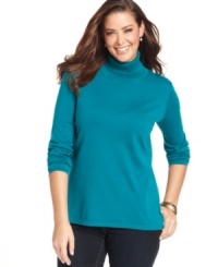 A must-get cold weather basic: Jones New York Signature's plus size turtleneck sweater.