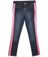 Baby Phat - Kids Girls 7-16 Denim Jean With Side Taping, Pink Glow, 16