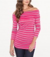 G by GUESS Staci Striped Off-Shoulder Top