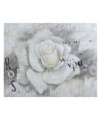 Invite a sense of mystery and tranquility to your living space with this original, abstract painting of a rose, entitled Rose Wishes. Hand-painted on canvas and mounted on wooden stretchers, the piece is ready to be displayed right out of the box.