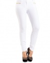 XOXO Juniors Exposed Pocket Zip Skinny Pant, White, 1/2