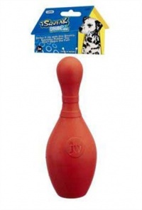 JW Pet Company iSqueak Bouncin' Bowlin Pin Dog Toy, Large (Colors Vary)